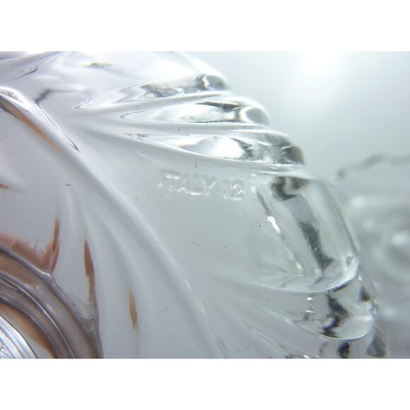 Vintage Pressed Cut Glass Taper Candleholder Nesting Glass Pair Stackable - Picture 6 of 7